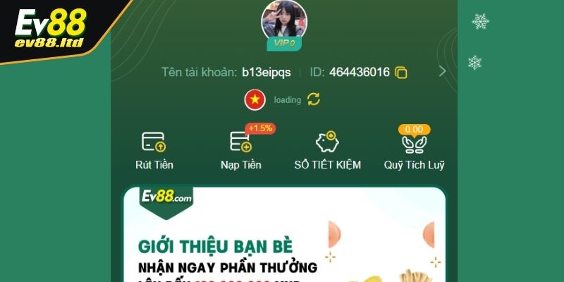 Truy cập trang tút tiền EV88